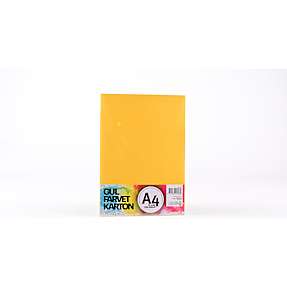 Farvet karton A4 10 ark - gul