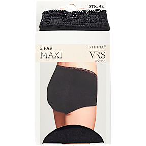 VRS dame 2-pak maxi trusse str. 40 - sort