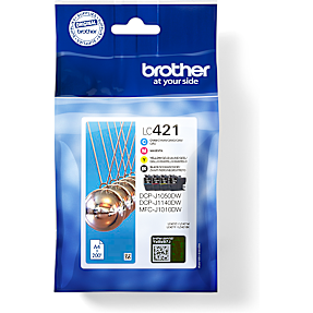 Brother LC421VAL blækpatron - cyan/magenta/gul/sort