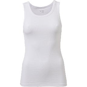 VRS dame rib tanktop str. S - hvid