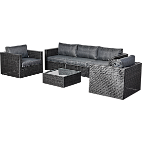 PISA LOUNGESOFA M. 2 STOLE, SOFA OG BORD - SORT
