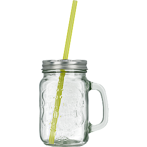 Drikkeglas inkl. sugerør - 450 ml