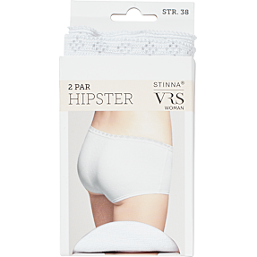 VRS dame 2-pak hipsters str. 38 - hvid