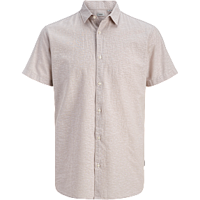JJ REBEL herre skjorte i hørblanding str. 2XL - beige