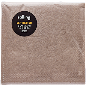 Salling ensfarvede servietter 40x40 cm 50-pak - sand