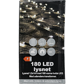 Lysnet med 180 LED - varm hvid