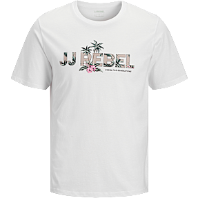 JJ REBEL herre T-shirt med print str. M - hvid
