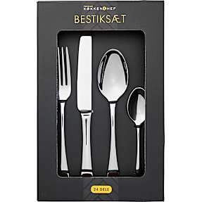 Køkkenchef Premium bestiksæt 24 dele - blank