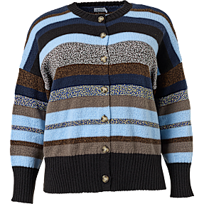 VRS dame stribet cardigan str. 48 - multifarvet