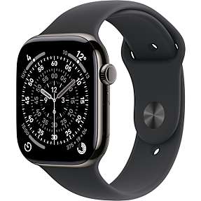 Apple Watch S11 (2025) GPS + Cell 42 mm - Slate Titanium  - Black Sport Band S/M