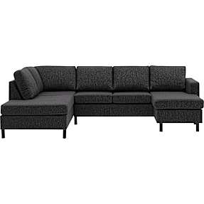 Oslo højrevendt U-sofa - mørkegrå