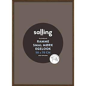 Salling ramme m. plexiglas 50x70 cm - mørk egetræslook