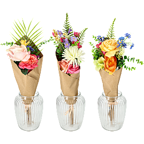 Kunstige blomsterbuket - flere varianter - assorteret