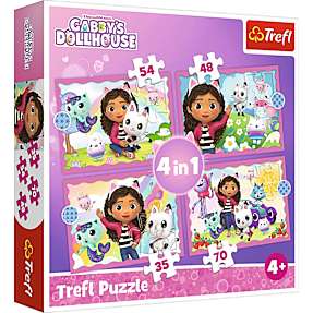 Gabbys Dollhouse puslespil - 35, 48, 54 og 70 brikker