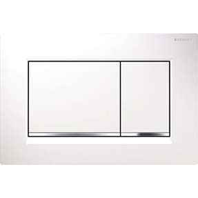 Geberit SIGMA30 betjeningsplade hvid/krom