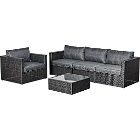 PISA SOFA M. STOL, SOFA OG BORD - SORT