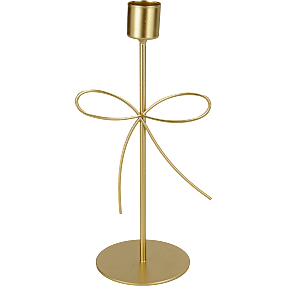 Lysestage med sløjfe 7x18 cm - guld