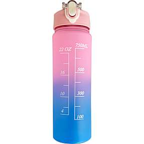 Motivationsflaske - rosa/lyseblå (700ml)