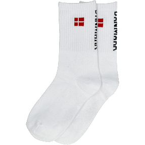 VRS tennisstrømper danmarksflag 31-34 - hvid