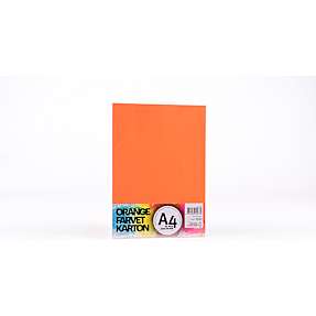 Farvet karton A4 10 ark - orange