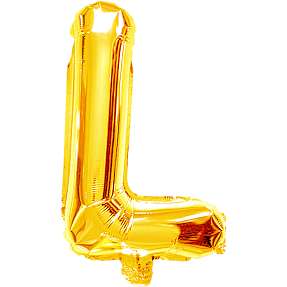 Salling bogstav folieballon "L" H: 35 cm - Guld