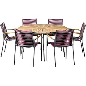 KERTEMINDE HAVEBORD OG 6 MOOD COMPACT STOLE - ANTRACIT/PLUM