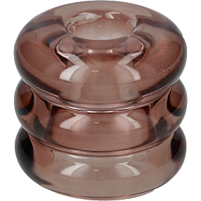 Lysestage glas H: 6,2 cm - rosa