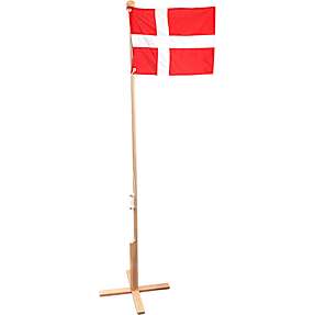 Dannebrogsflag med træfod - guldfarvet