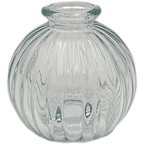 Vase med riller H: 8 cm - klar