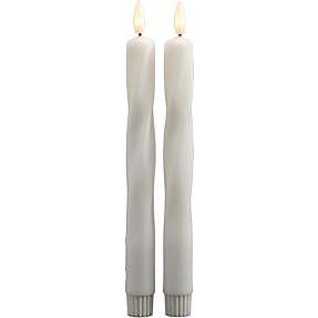 Windsor LED 2-pak stagelys firkantet snoet 2,2 x 22 cm - hvid
