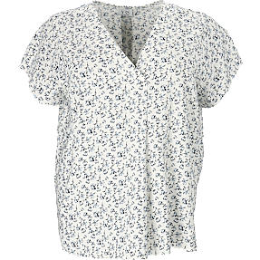 VRS dame blomstret oversize bluse str. 46 -hvid