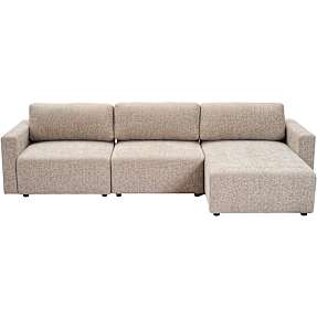 Florence 3 personers modulsofa med chaiselong - gråbrun