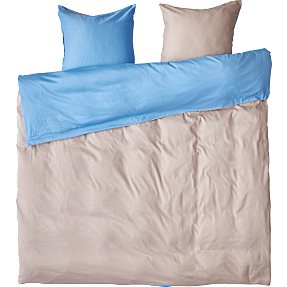 MAISON sengetøj 200x220 cm - beige og blå