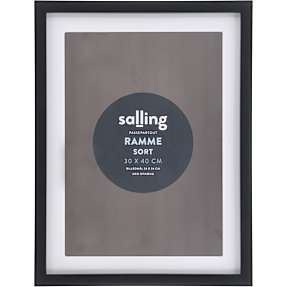 Sort passepartout ramme m. plexiglas - 30x40 cm
