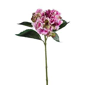 Kunstig hortensia stilk - lyselilla/grøn