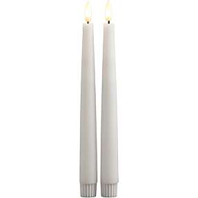 Windsor LED 2-pak stagelys koniske 2,2 x 22 cm - hvid