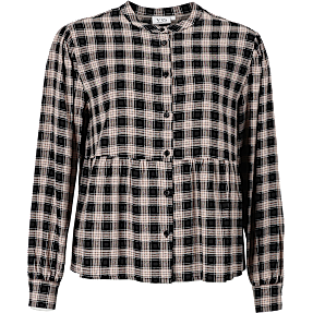 VRS dame bluse med tern str. 2XL - sort