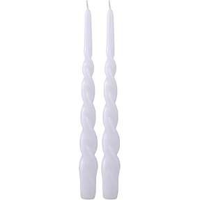 Windsor snoede lys med lak H: 28 cm 2-pak - hvid
