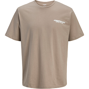 JJ REBEL herre T-shirt med print str. L - beige