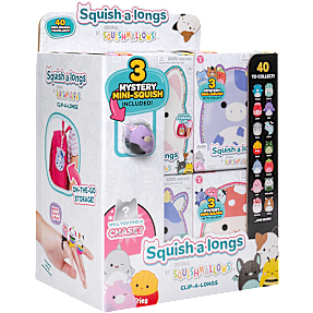 Squish-a-longs Squishmallows nøglering 2,5 cm 3-pak – flere varianter – assorteret