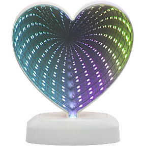 Infinity hjerte bordlampe - multifarvet