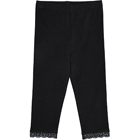 VRS børne capri leggings med blondekant str. 110/116 - sort