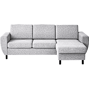 Rom Nordic vendbar sofa med chaiselong - lysegrå