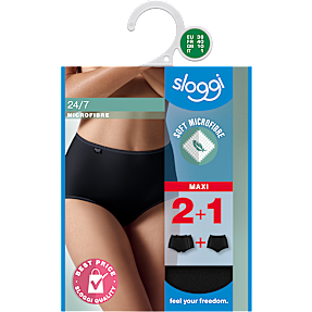 Sloggi dame 3-pak maxi str. 42 - sort