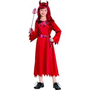 Halloween klassisk djævlekjole kostume str. 128