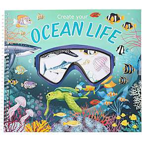 Create your ocean life klistermærkebog