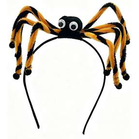 CBYH dame halloween hårbøjle med edderkop - sort