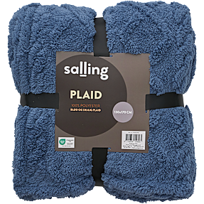 Salling jacquard soft plaid 130x170 cm - blå