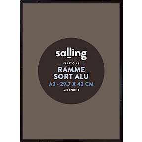 Sort ramme m. glas - 29,7x42 cm