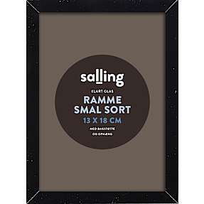 Sort ramme m. glas - 13x18 cm